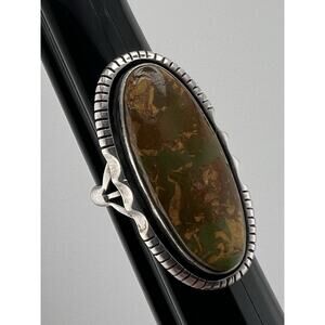 vintage Native American Turquoise Large Handmade Ring Size 6.5